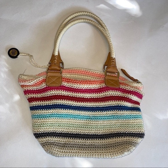 The sak crafted classics hand-Crochet carry-All riviera crochet BOHO bag - Picture 1 of 8